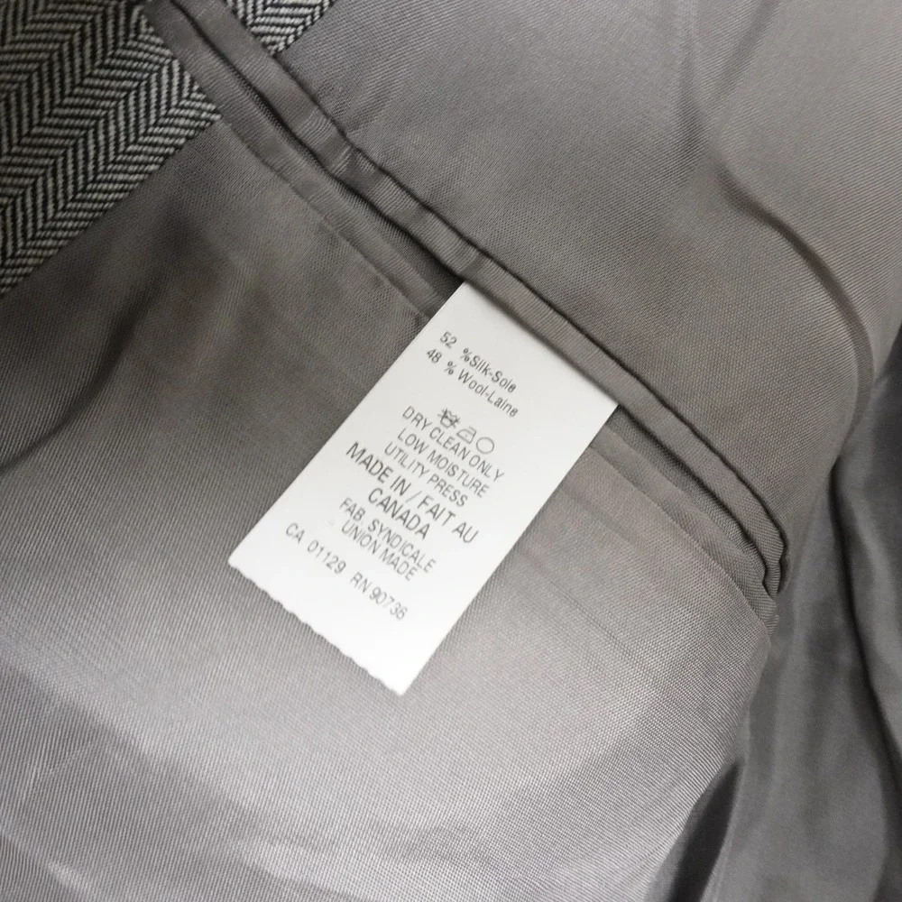 Lauren Ralph Lauren Men's Tweed Herringbone Wool Blazer 48R Gray Sport Coat